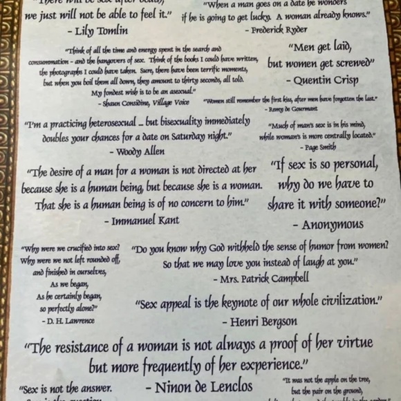 What is Sex Quotes Collection Large Poster College Wall Room Decor 24x36 - Picture 7 of 7